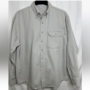 Men’s Crystal Springs Tan long sleeve very thick, button-down shirt size large
